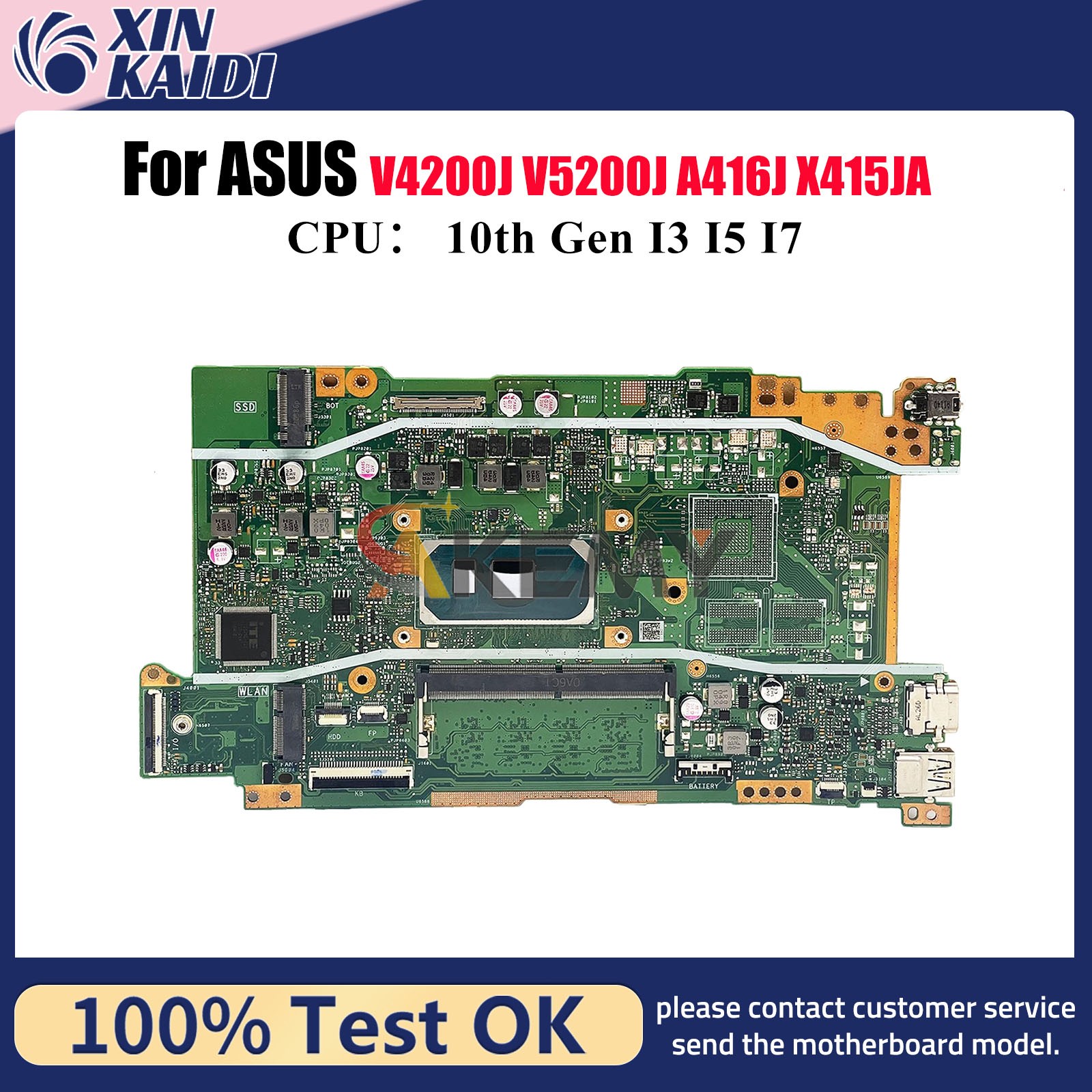 X415JAB Motherboard For ASUS X415JF/JP A416J V5200J V4200J Mainboard W/CPU