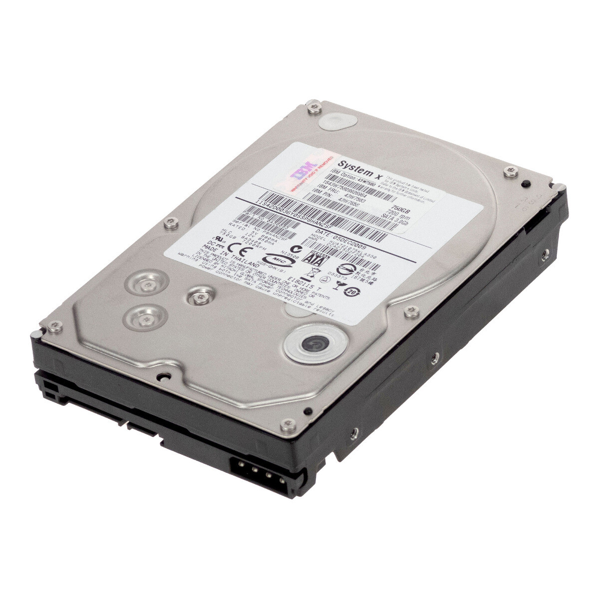 HARD DRIVE IBM 43W7583 43W7658 HUA721075KLA330 750GB 7.2K 16MB SATA II 3.5'