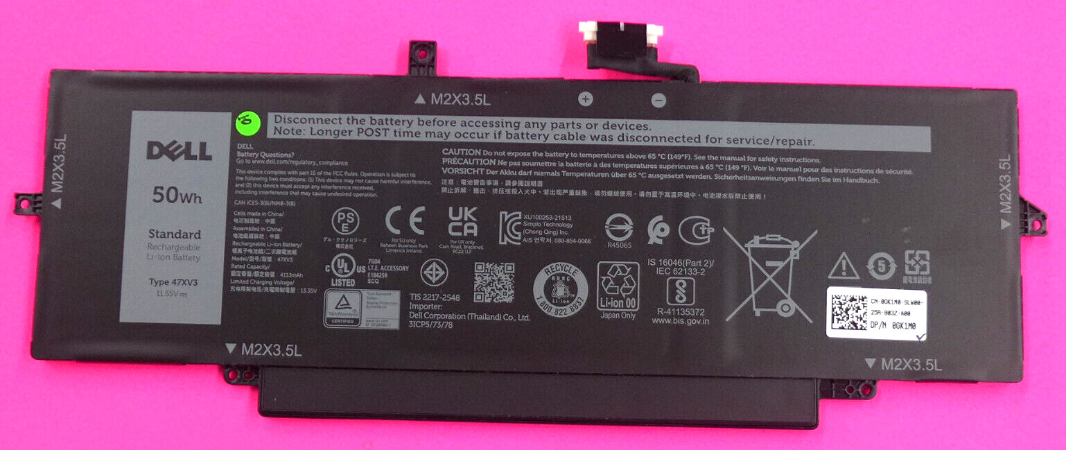 Genuine Dell Latitude 9330 2-In-1 9330 50Wh Li-Ion Battery 47XV3