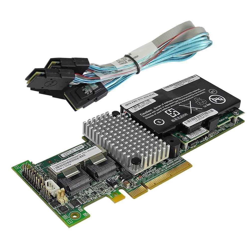 IBM ServeRAID M5015 6Gb/s RAID Controller 46C8927 +BBU +2x Cables