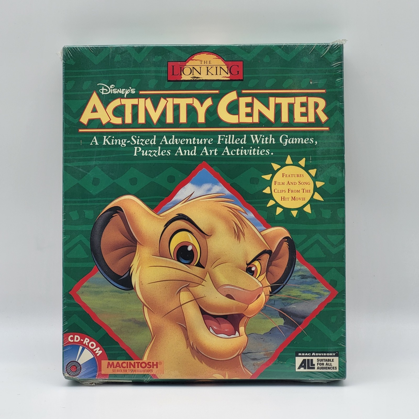 Disney Lion King Activity Center 1995 Macintosh CD-ROM Big Box Sealed