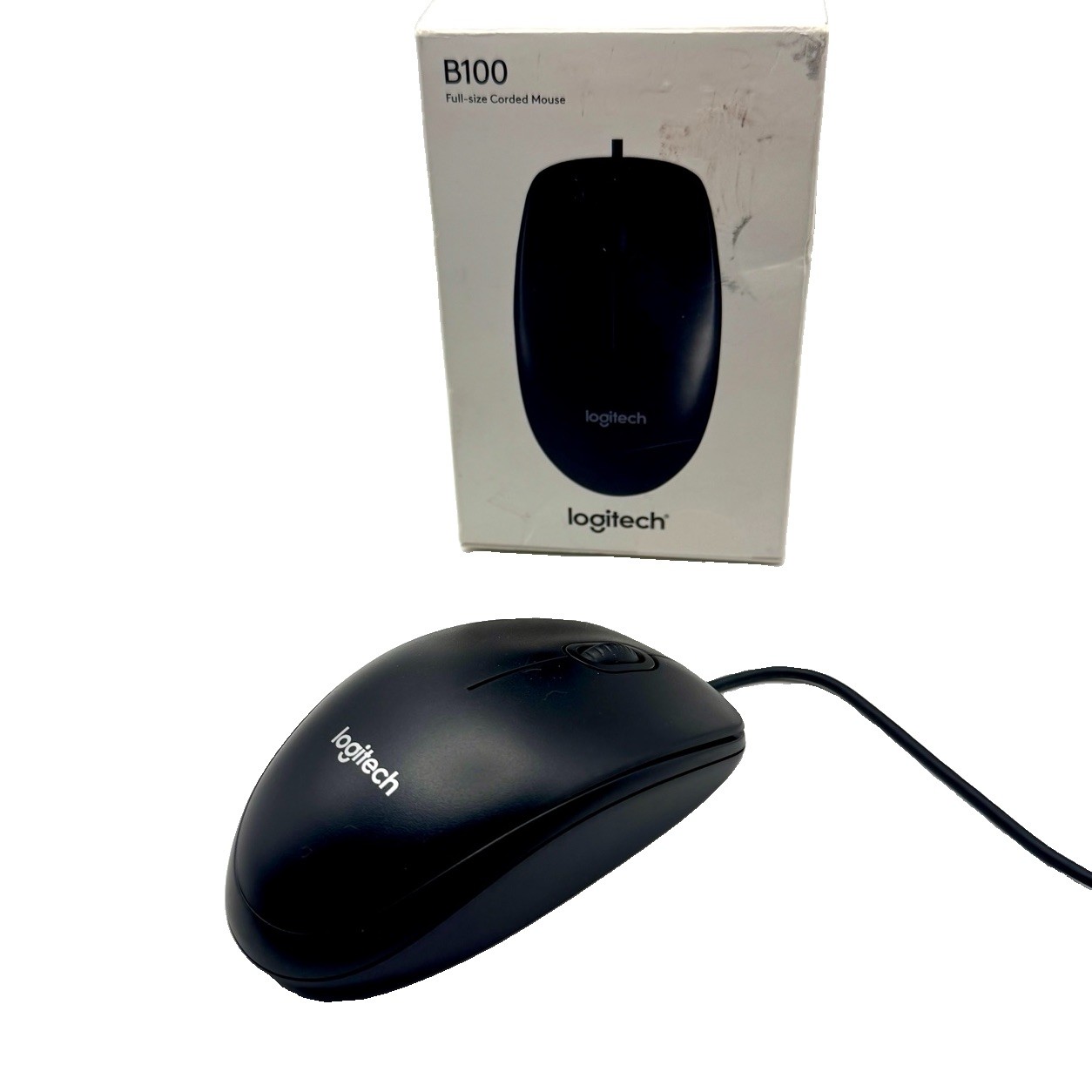 B100 Corded Mouse, Wired USB Mouse for Computers and Laptops, Right or Left Hand
