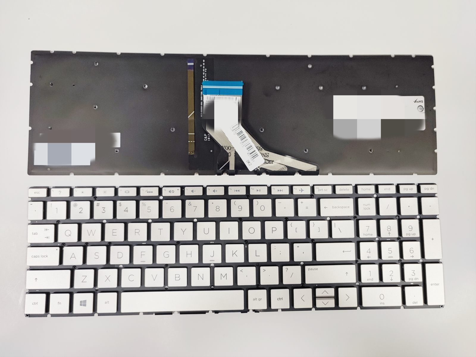 Keyboard Silver Backlit for HP 15-dk0045cl 15-dk0035cl 15-dk0067cl 15-dk1095nr