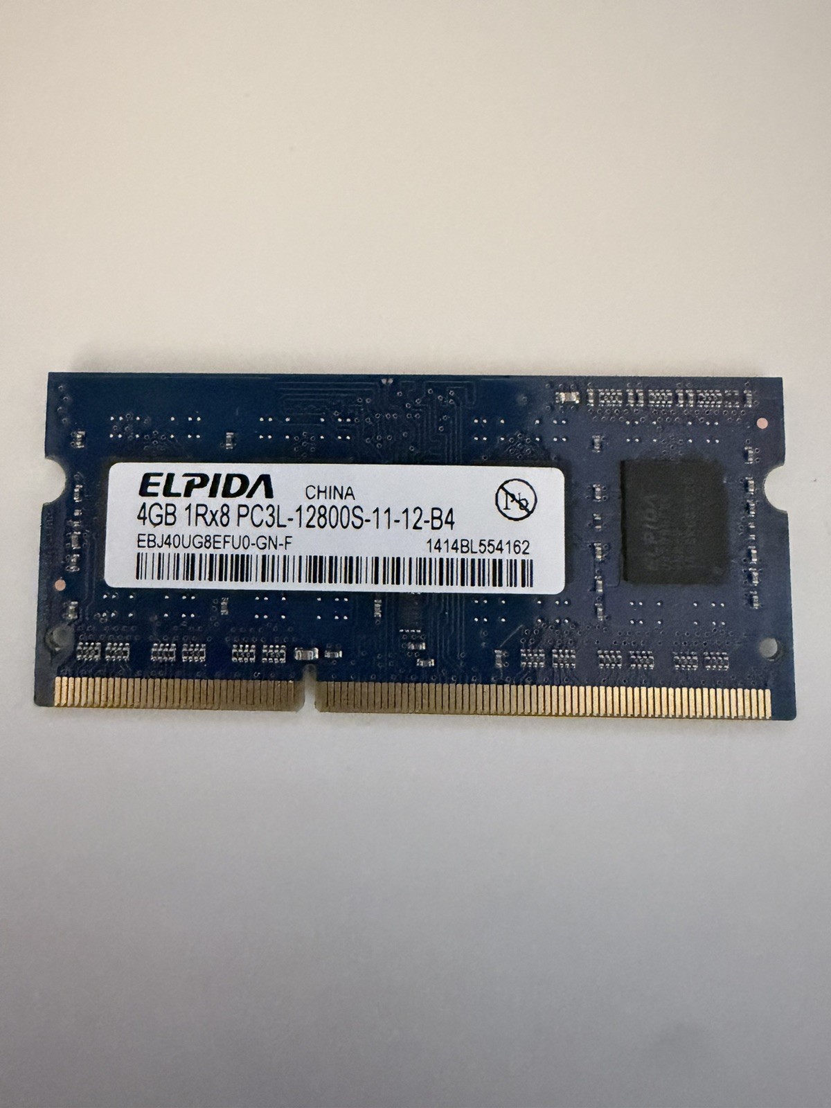 Elpida 4GB DDR3-1600 PC3L-12800S 204-Pin SO-DIMM Non-ECC DDR3L Laptop RAM