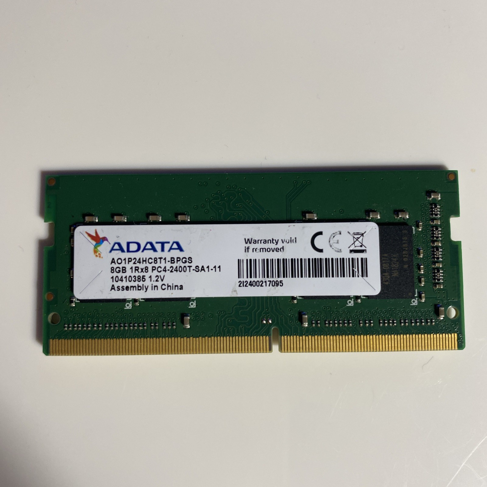 ADATA 8GB DDR4 SO-DIMM Laptop RAM PC4-2400T 260-Pin AO1P24HC8T1B-BPGS