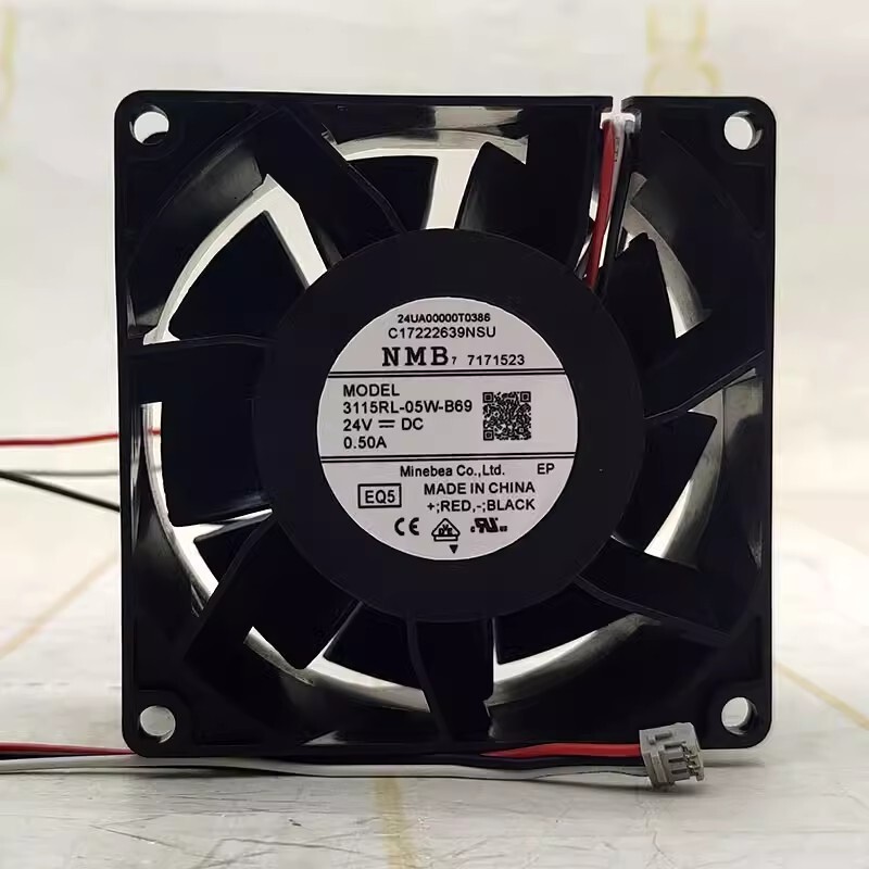 NMB 3115RL-05W-B69 8038 DC24V 0.50A 8CM 3-Pin Inverter Cooling Fan