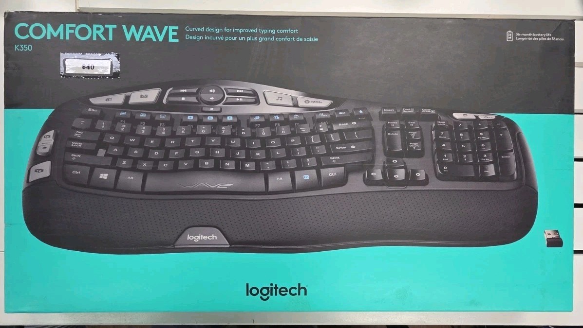 Logitech K350 Comfort Wave Wireless Keyboard Black 