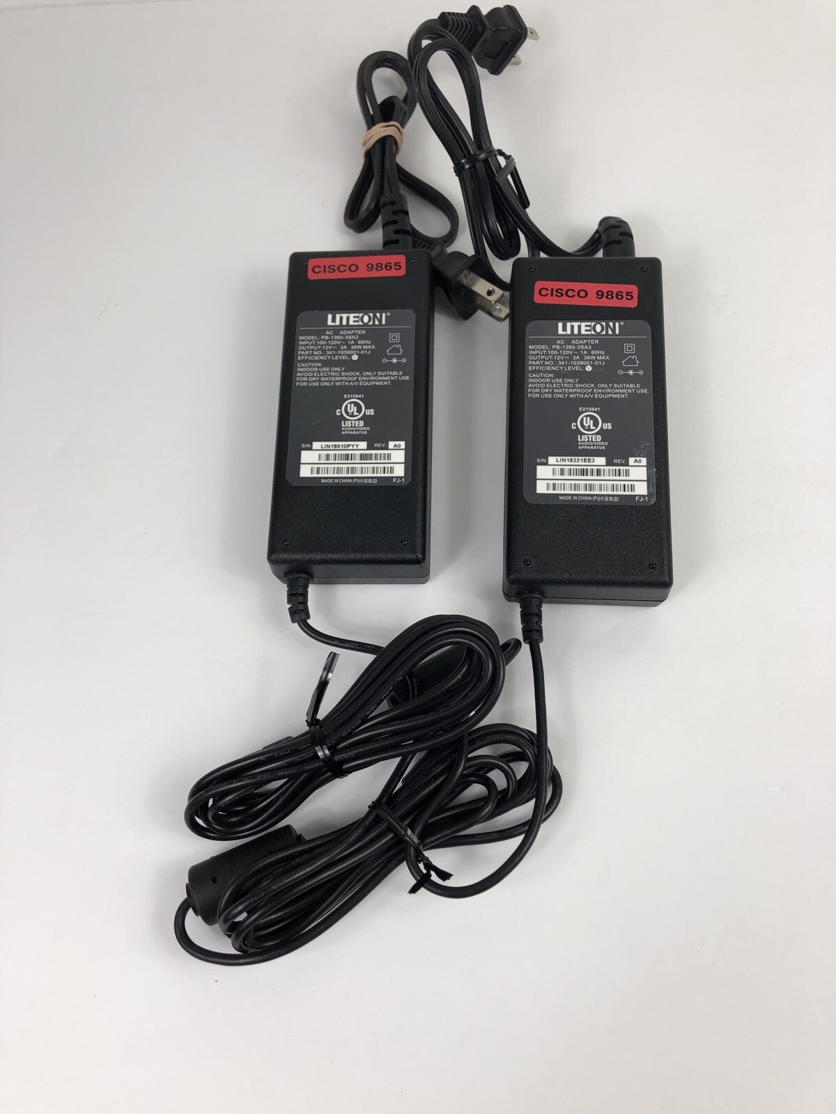 Lot of 2 Genuine LITEON AC Adapter PB-1360-3SA3/ DELTA EADP 36KB A 12V 3A