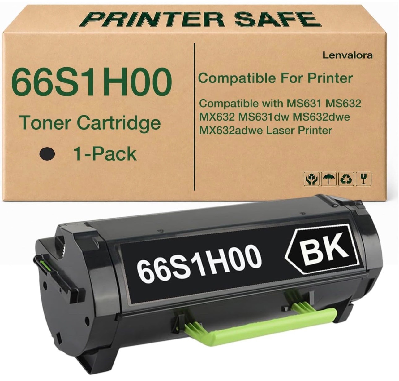 66S1H00 High Yield BlackToner Cartridge for Lexmark MS531 MS531dw MX532 MX532adw