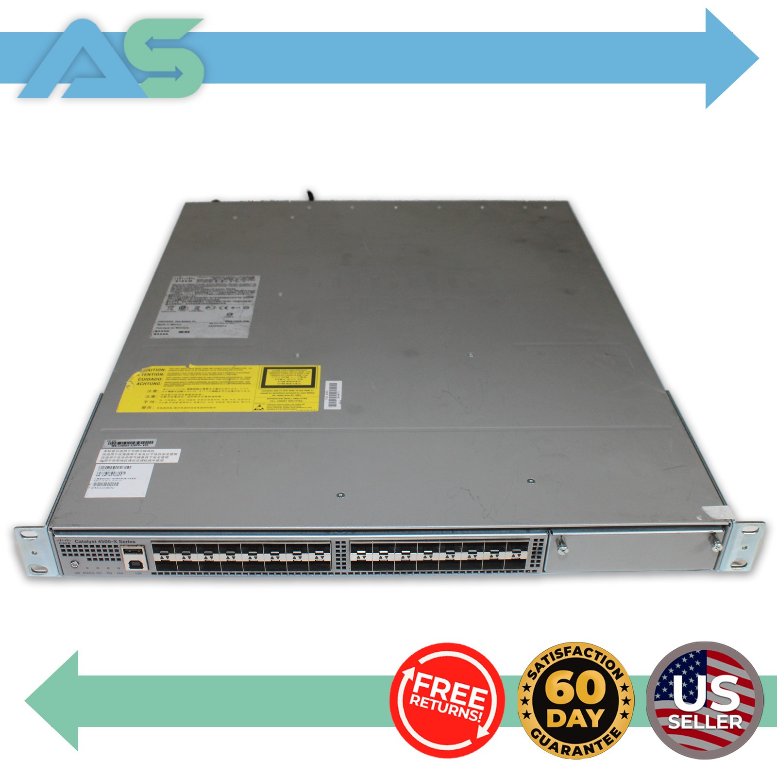 Cisco Catalyst WS-C4500X-32SFP+ 32-Port 10GbE Layer 3 Managed Network Switch