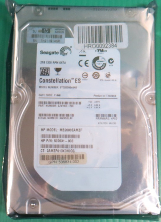 HP / Seagate 2TB / 64MB / SATA 7.2K/ 3.5" HDD 507631-003 / ST32000644NS / REFURB