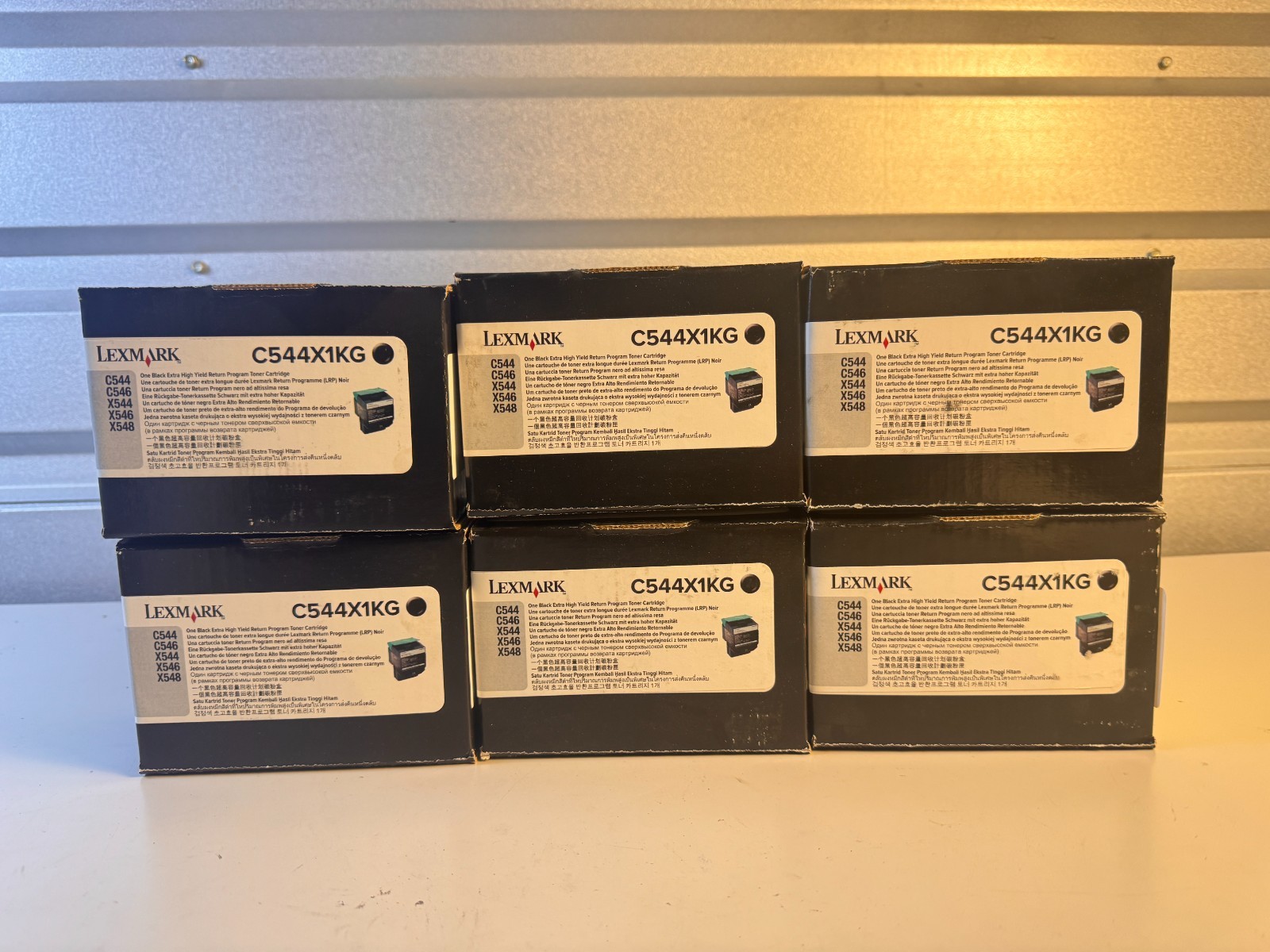 6-Pack Lexmark C544X1KG OEM Black Toner Cartridge 6K New Sealed C544 X544
