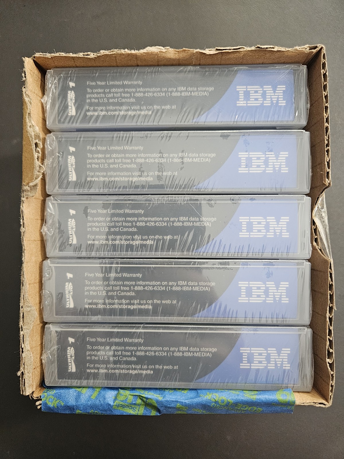 Lot x 5 - IBM 08L9120 LTO ULTRIUM Data Cartridge 100GB/200GB