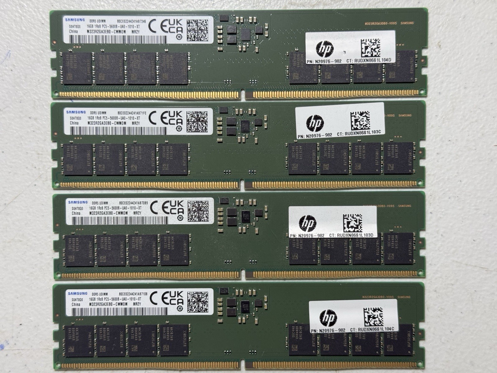 Samsung 64gb (16GBx4) 1Rx8 Pc5-5600b-ua0-1010-xt  Desktop Ram Tested
