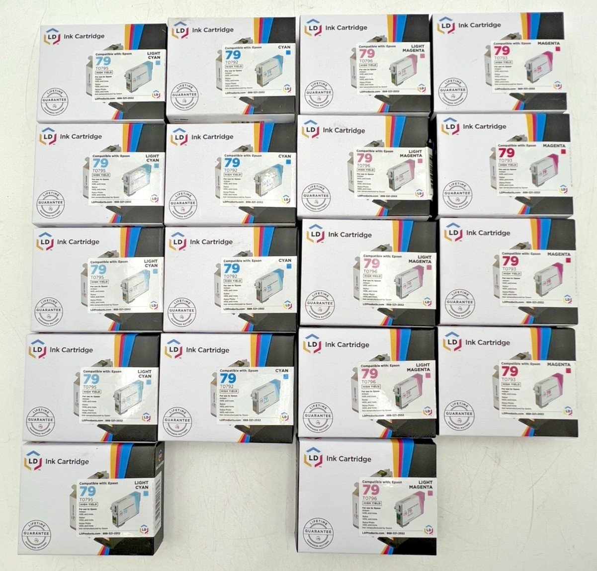 LD 79 INK CARTRIDGES (4) CYAN, (5) LIGHT CYAN, (4) MAGENTA, (5) LIGHT MAGENTA