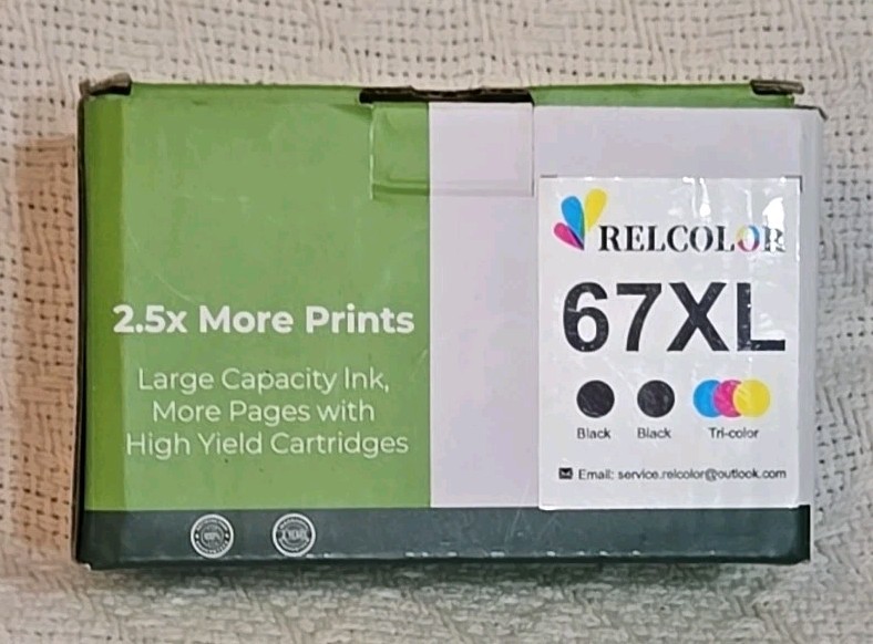 67 XL ~ Black & Tri-Color Combo Pack for HP Envy 7855 7858 7155 7120 