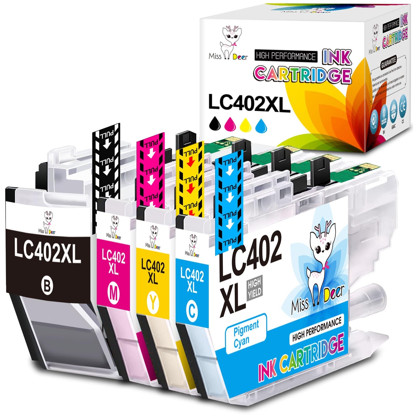 LC402XL Ink Cartridges for Brother LC402XL LC402 Ink High Yield, Work for Bro...