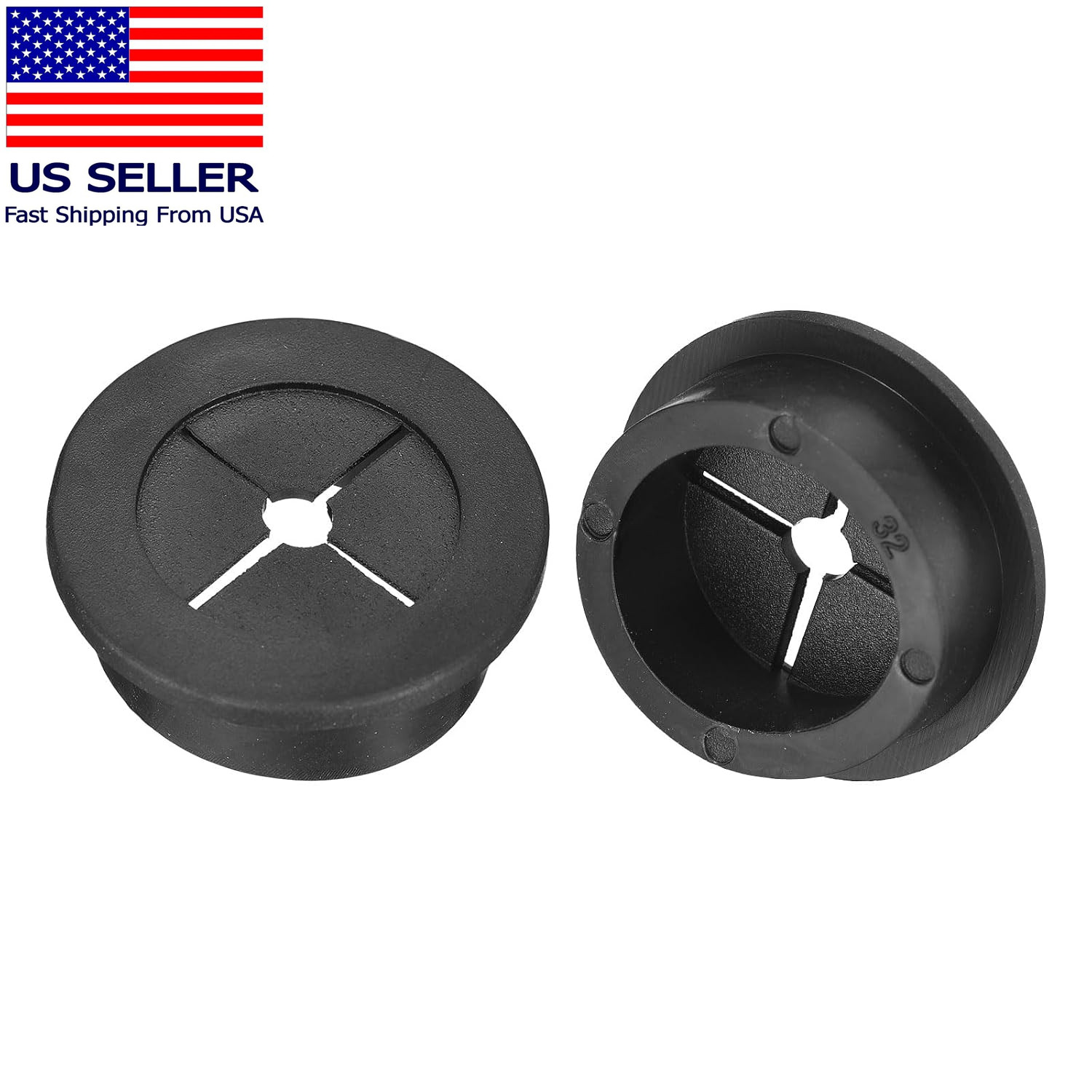 2 Pcs Cable Cord Grommet, 1-1/4 Inch (32Mm) Desk Grommet Flexible Rubber Grommet