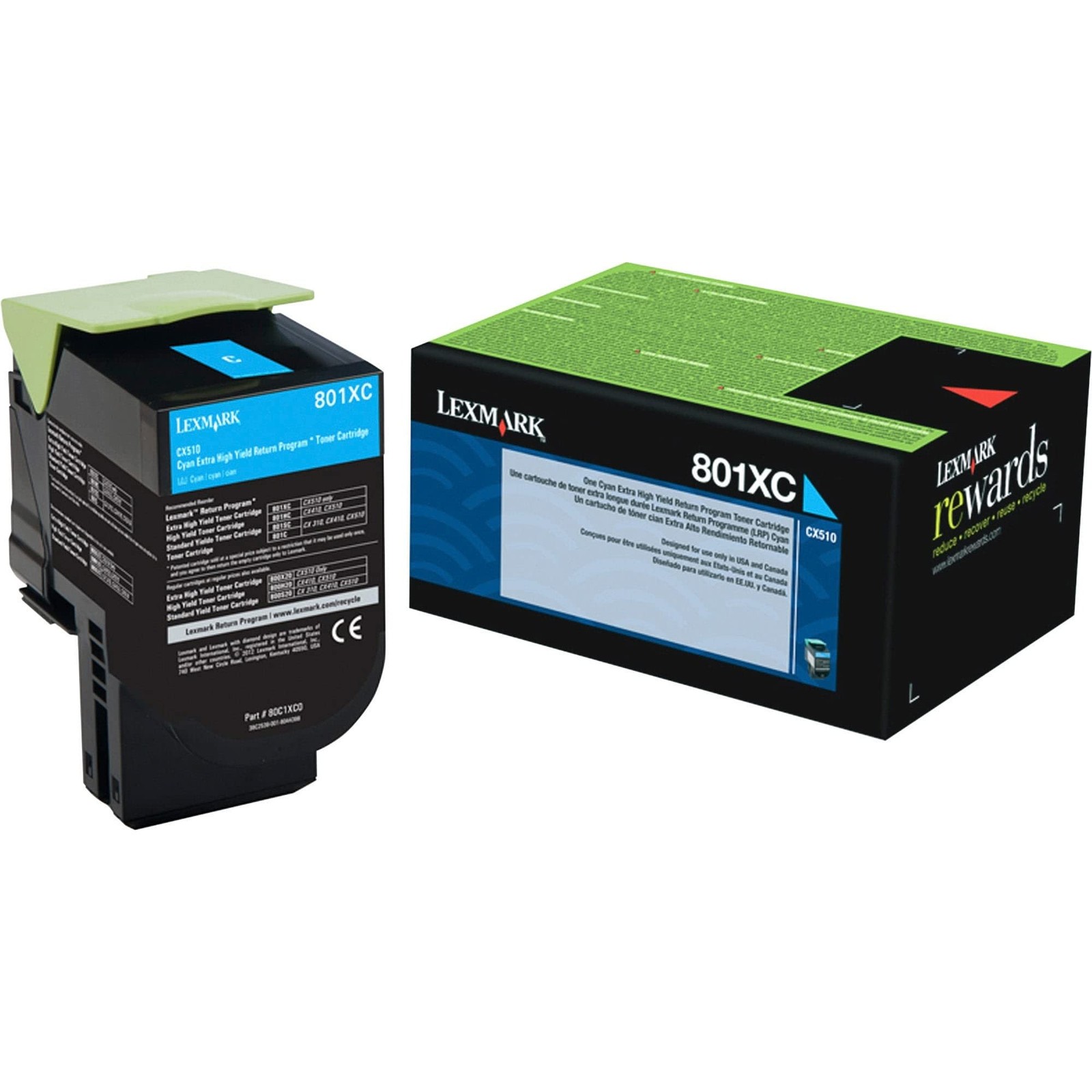 Original Lexmark 80C1XC0 Cyan Toner. New Sealed Box, We Ship Fast