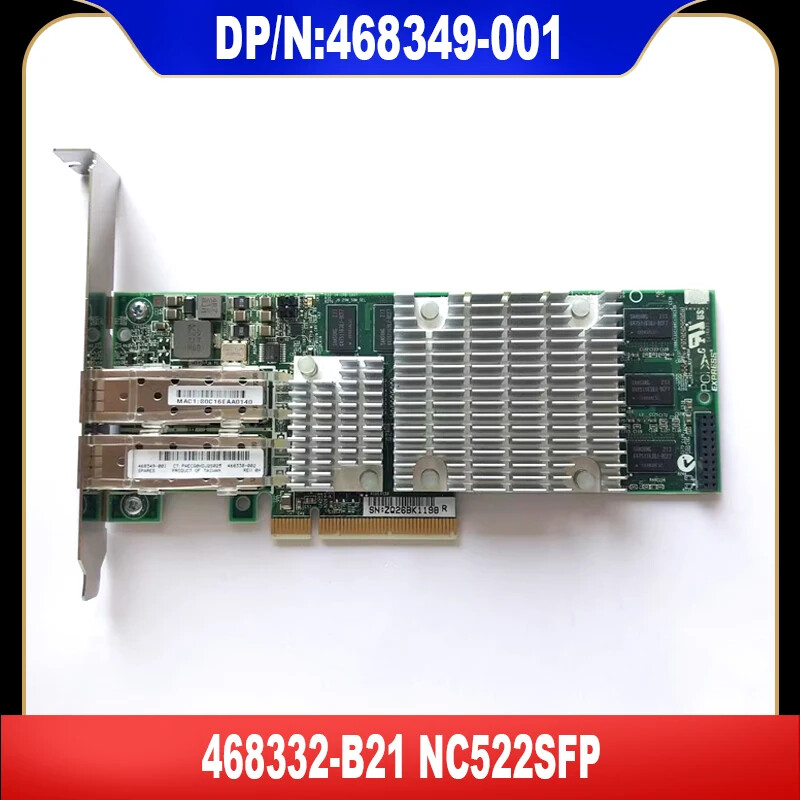 468349-001 For HP Server Adapter 468332-B21 NC522SFP Dual 10G 10GB SFP  PCIex8