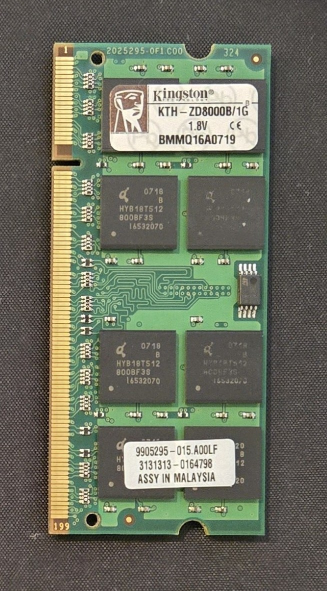 KINGSTON KTH-ZD8000B/1G 1GB SDRAM SODIMM MEMORY MODULE