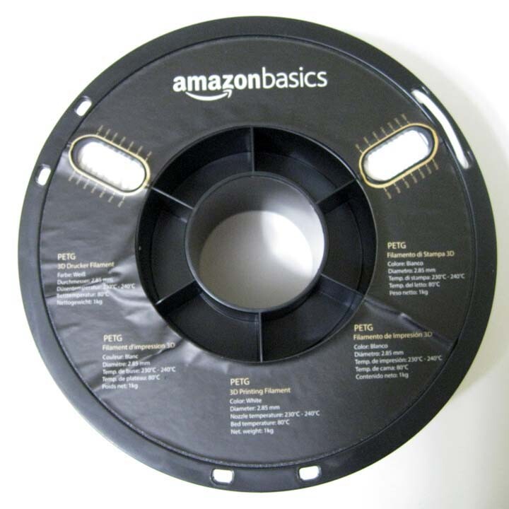Amazon Basics ® PETG 3D Printing Filament - 2.85 mm - White - New Spool