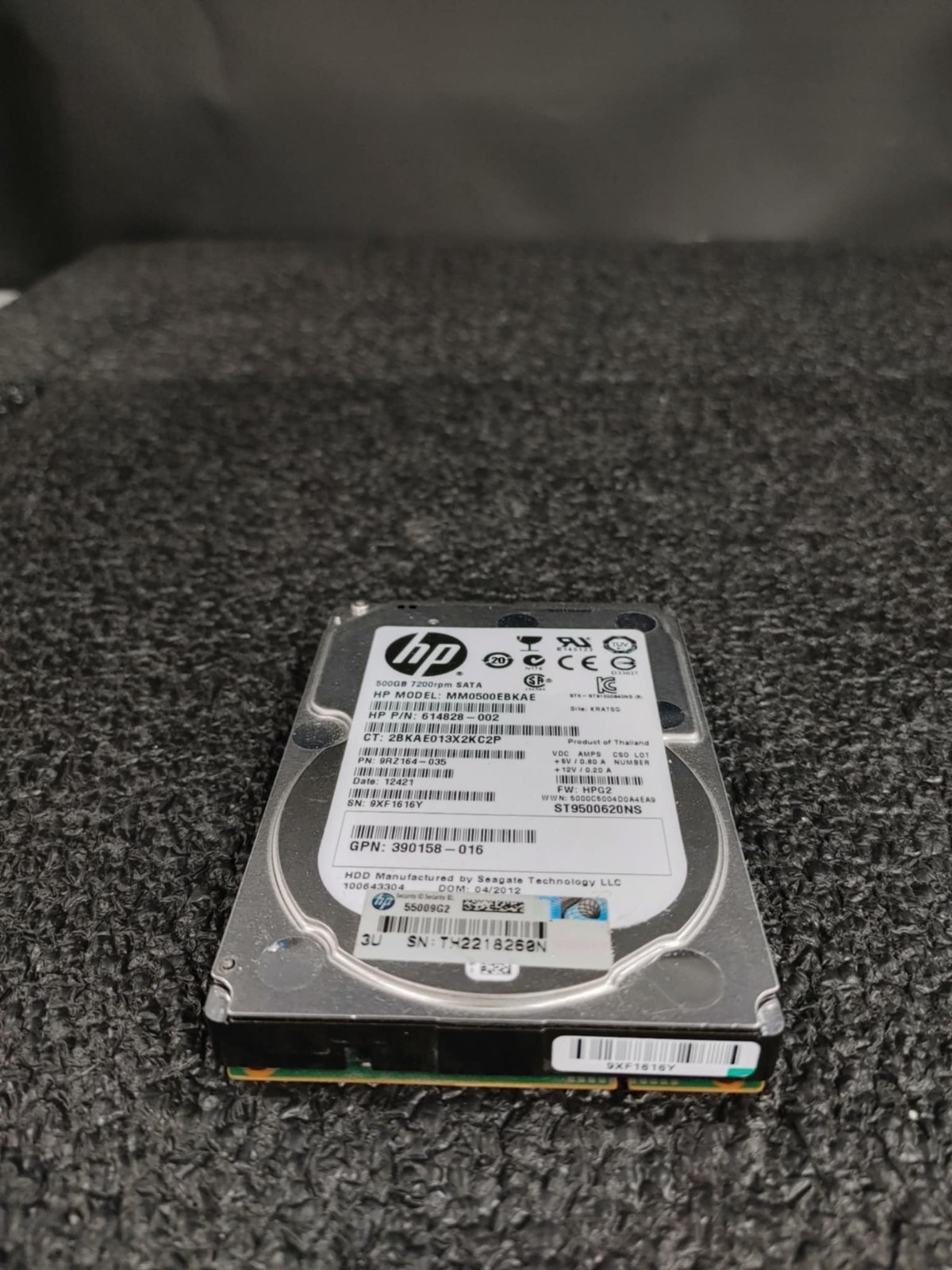 HP 614828-002 MM0500EBKAE 500GB 7.2K RPM 3Gb/s 2.5" SATA HDD