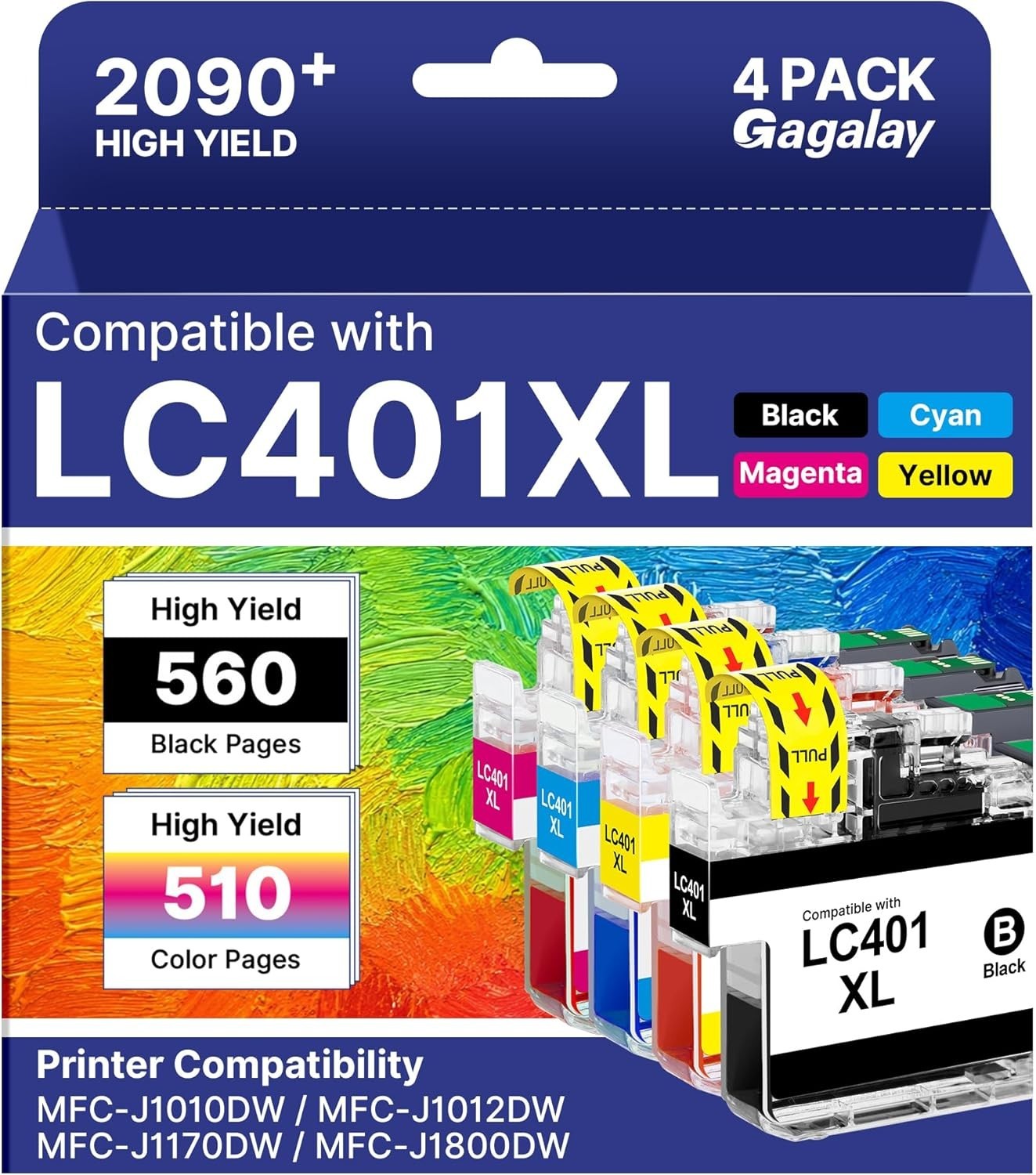 LC401XL Ink Cartridges for Brother Printer LC401 Ink High Yield for Brother L...