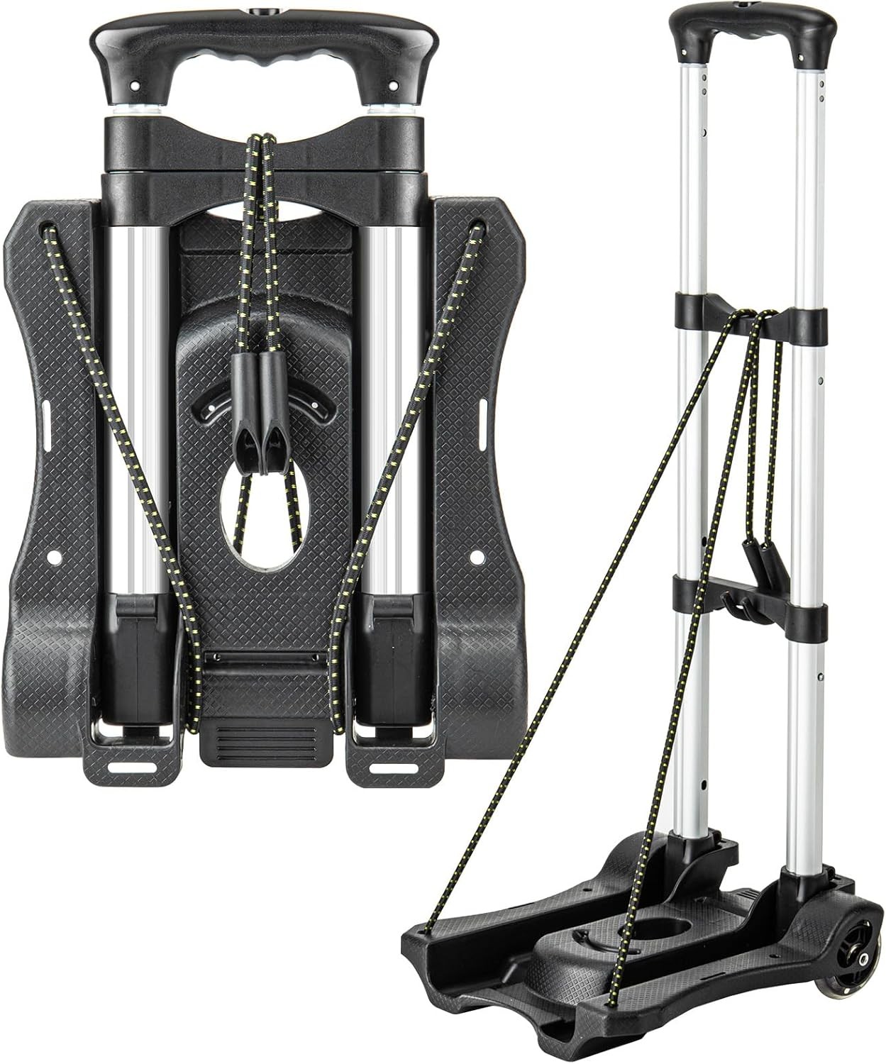 Small Folding Hand Truck Dolly with 2 Wheels, Lightweight Aluminum Foldable L...