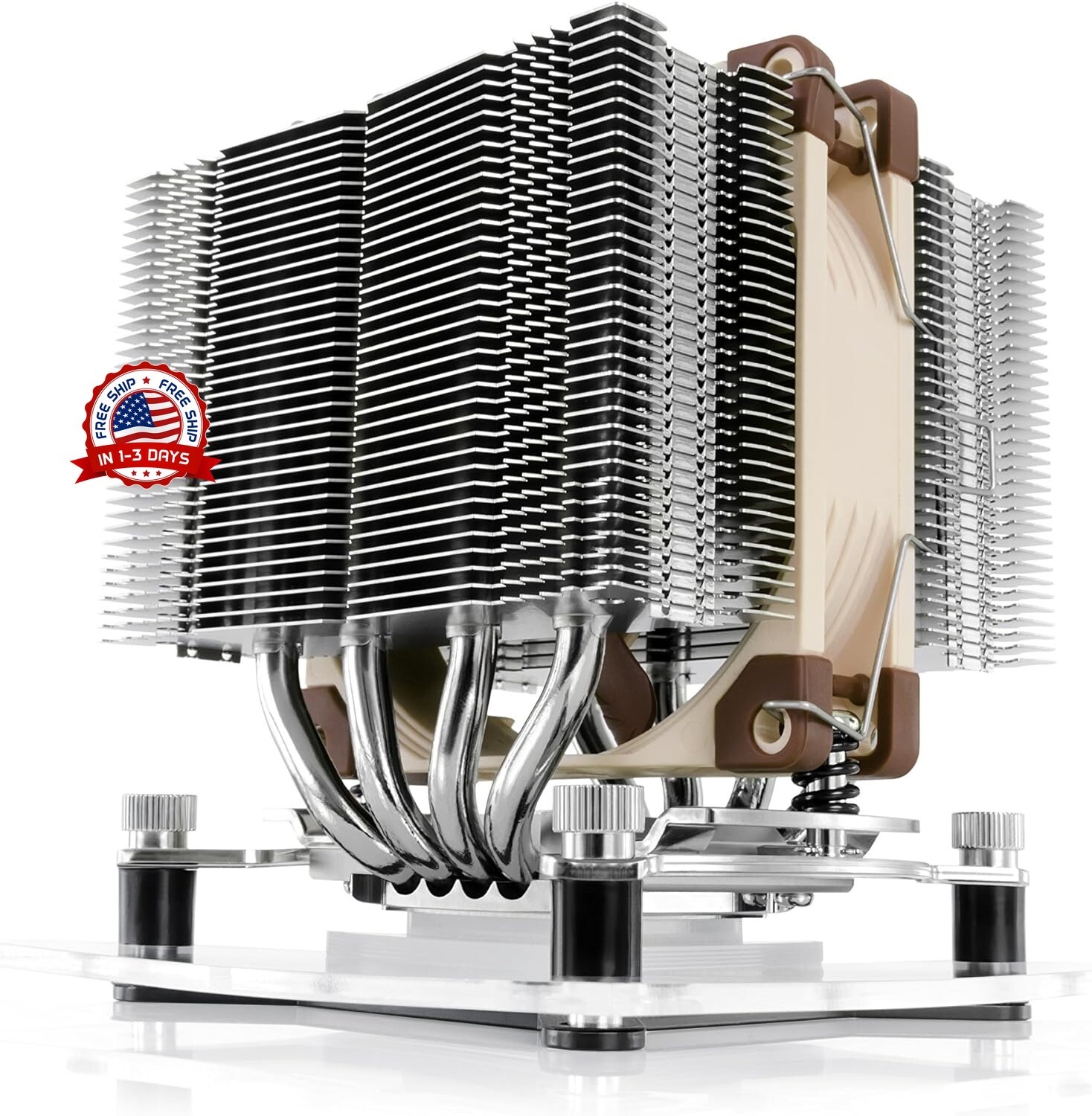 Enfriador de CPU Premium con ventilador de 92 mm para escritorio Marrón US NUEVO