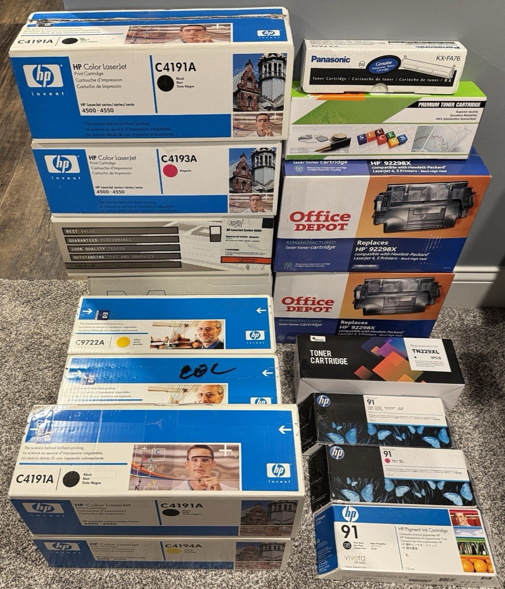 Wholesale Lot 14 OEM & Compatible HP Brother Panasonic Toner Ink Cartridges