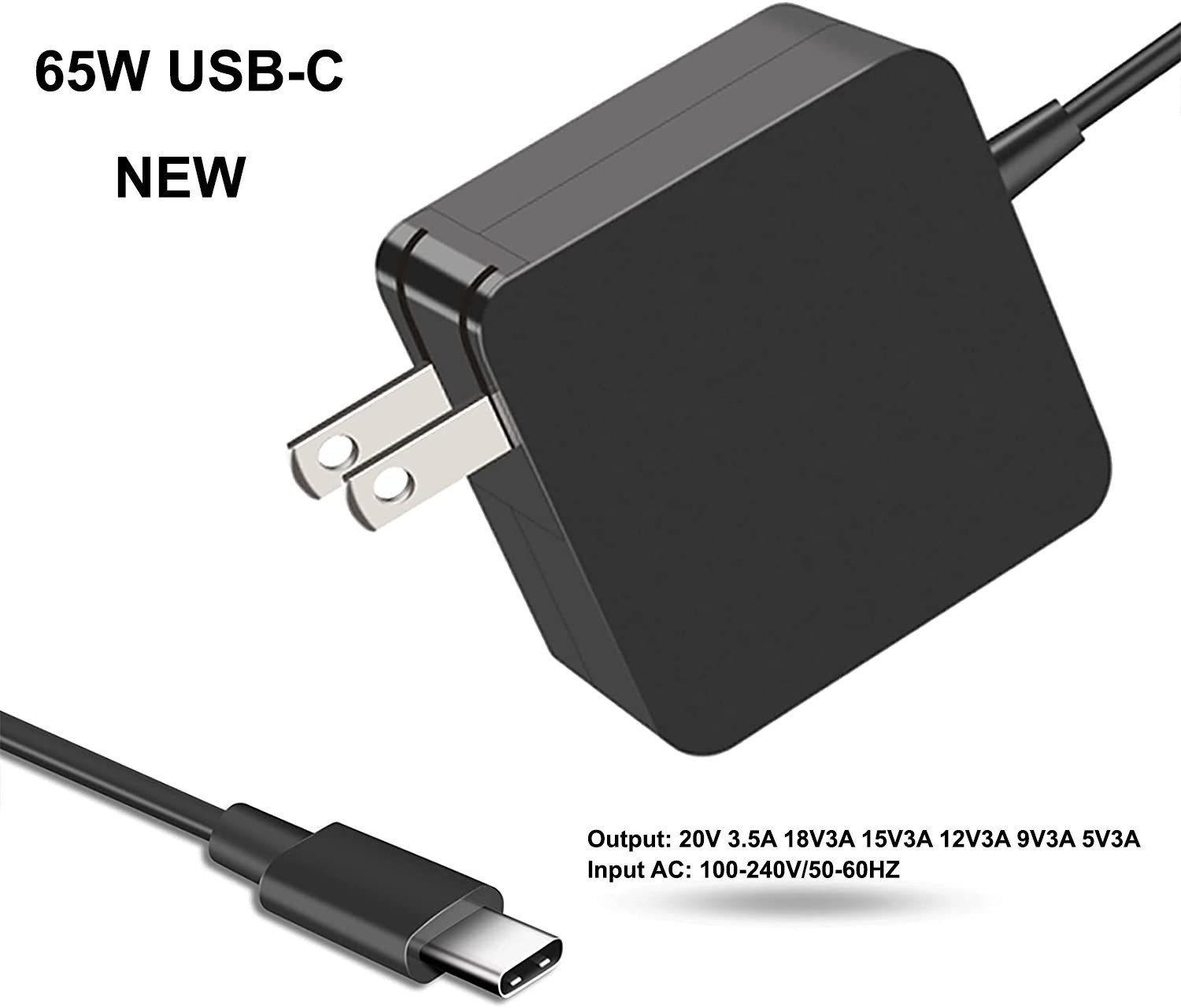 BRAND NEW 65W Laptop Charger Type C USB-C AC Adapter for Lenovo Asus MacBook pro
