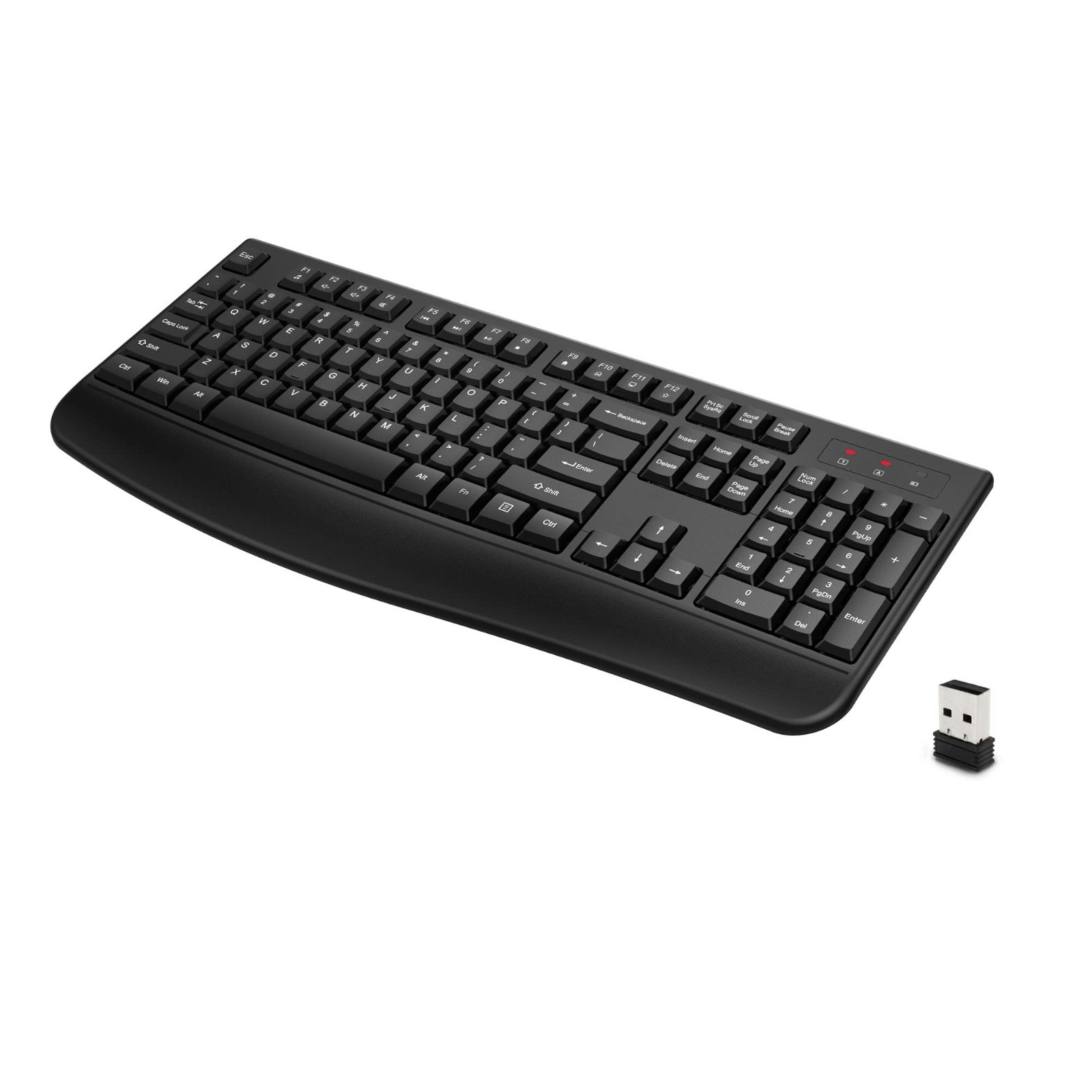 QUASIO Wireless Keyboard, 2.4G Full-Sized Ergonomic Wireless Computer Keyboard