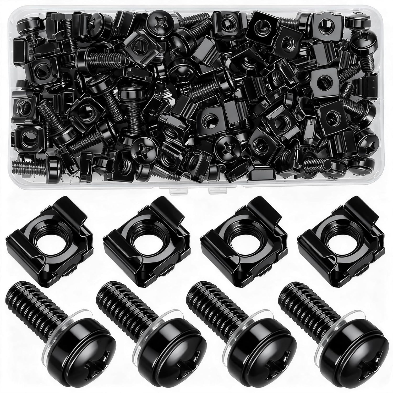 110 Pcs M6 Rack Mount Screws Cage Nuts Kit Server Cabinet Hardware Set
