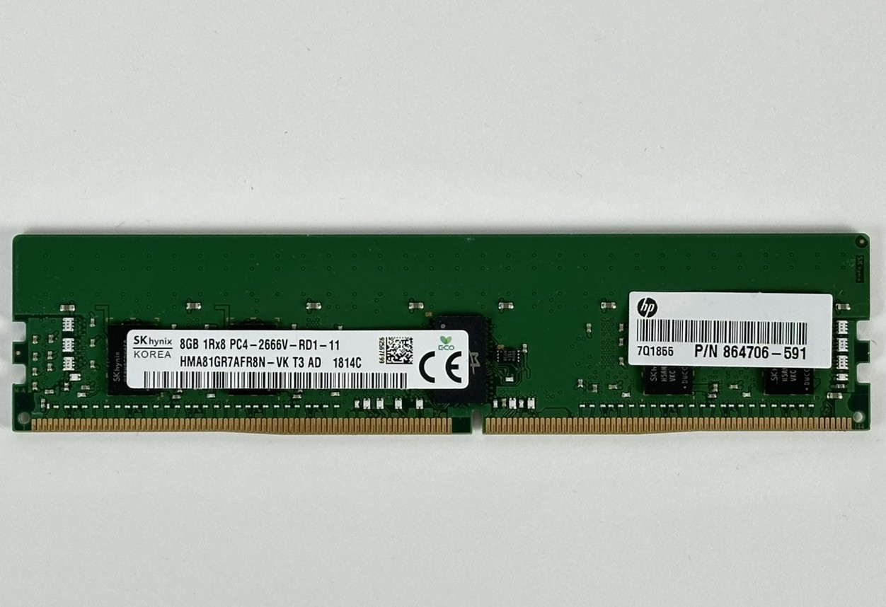 HP 1x 8GB 1Rx8 PC4-2666V-R Reg RDIMM DDR4 ECC RAM Memory 864706-591