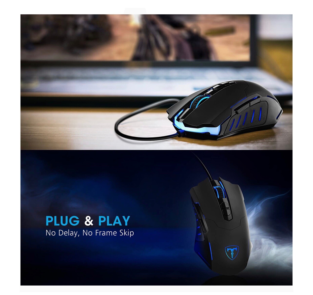 Gaming Mouse, Biijok Wired Ergonomic LED Mouse with Programmed Buttons