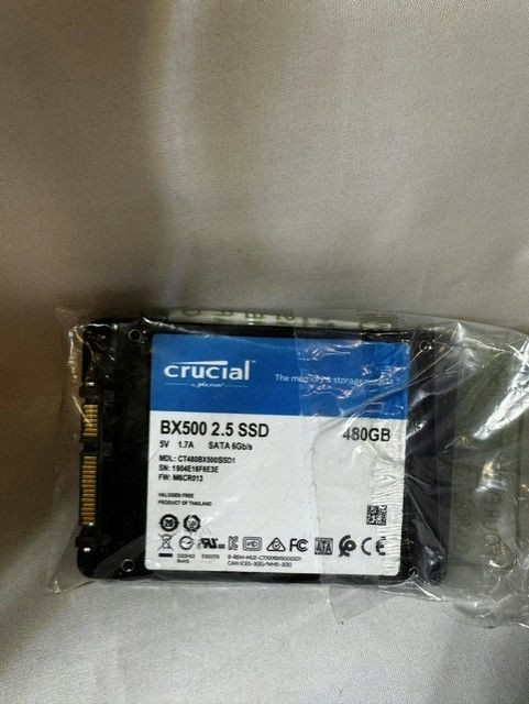 Crucial BX500 480GB SATA 2.5" Internal SSD CT480BX500SSD1 - Pre-Owned, No Box
