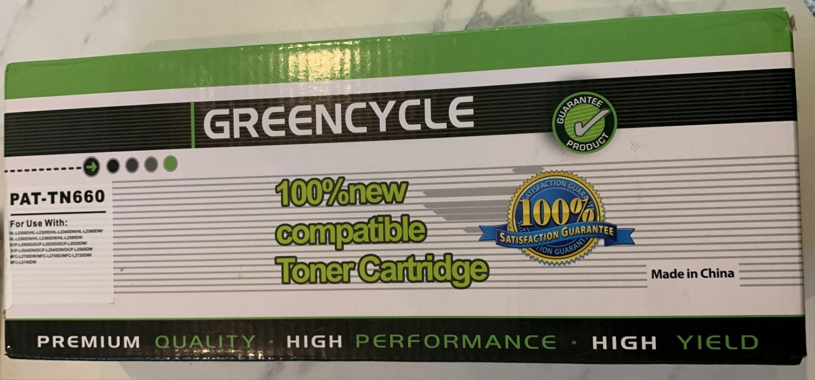 Greencycle Tn660 Tn-660 Tn630 Tn-630 Black Toner Cartridge 1 Pack