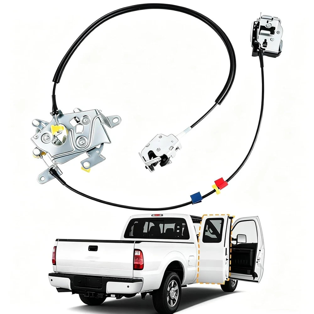 Rear Right Passenger Side Extended Cab Door Lock Latch with Cable Compatible wit