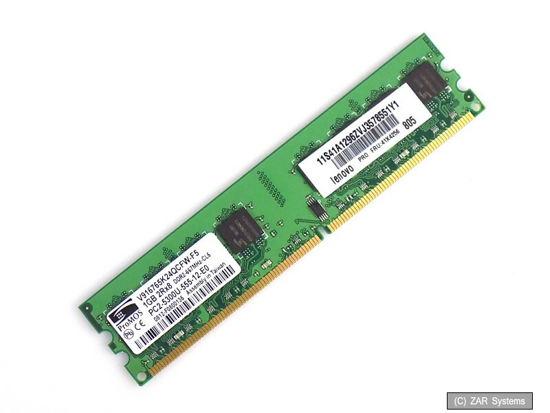 1GB Lenovo 41X4256 ProMOS V916765K24QCFW-F5 DDR2 667Mhz CL5 PC2-5300U-555-12-E0