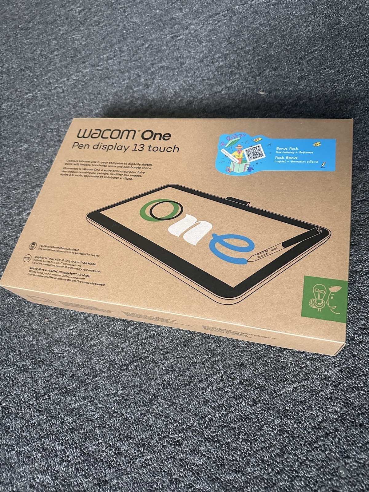 Wacom One Pen Display 13 Touch Drawing Graphics Tablet DTH134W0A  Brand New