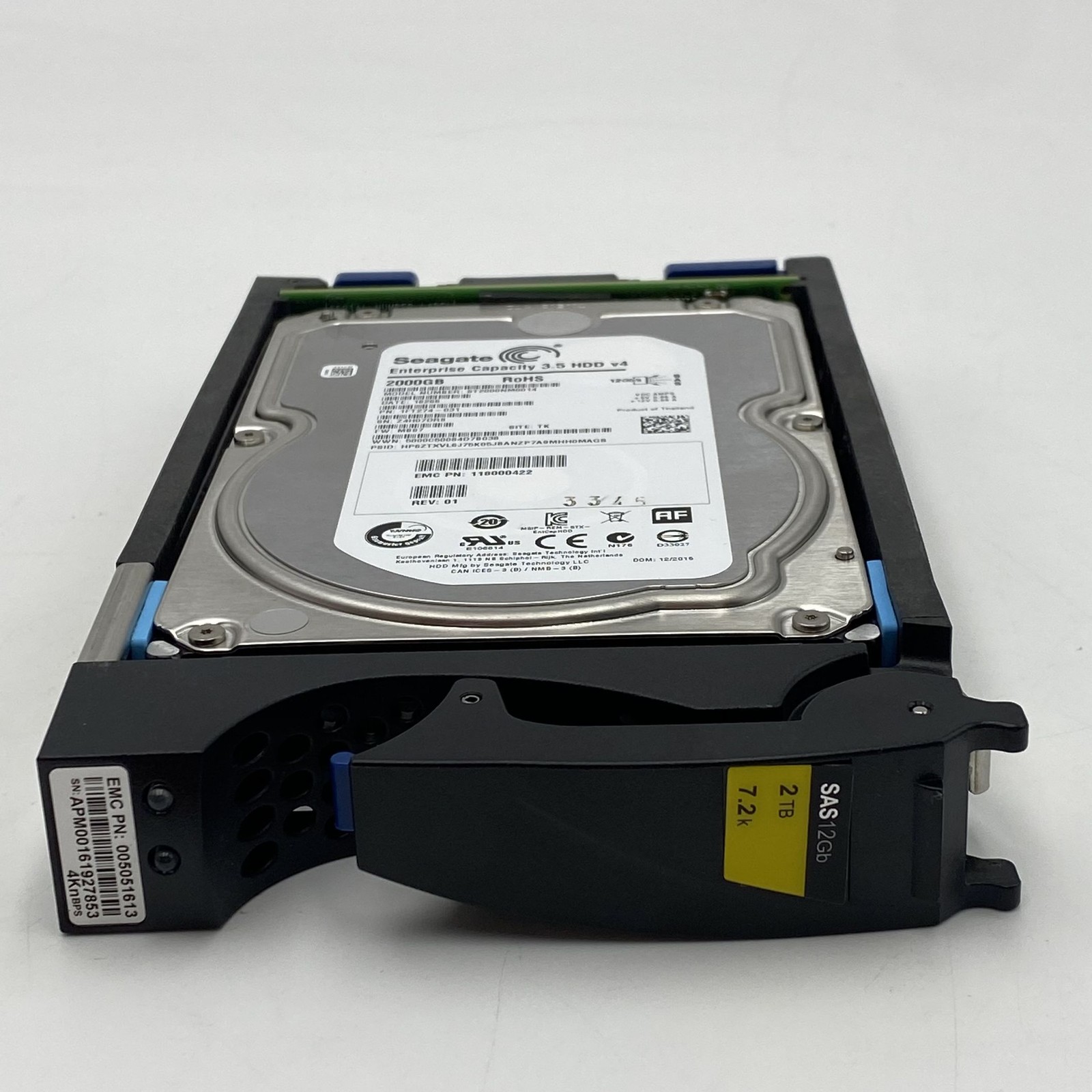 EMC 2TB 7.2K LFF 12G SAS HDD *Health 100%* 005052433 005051616 005051613