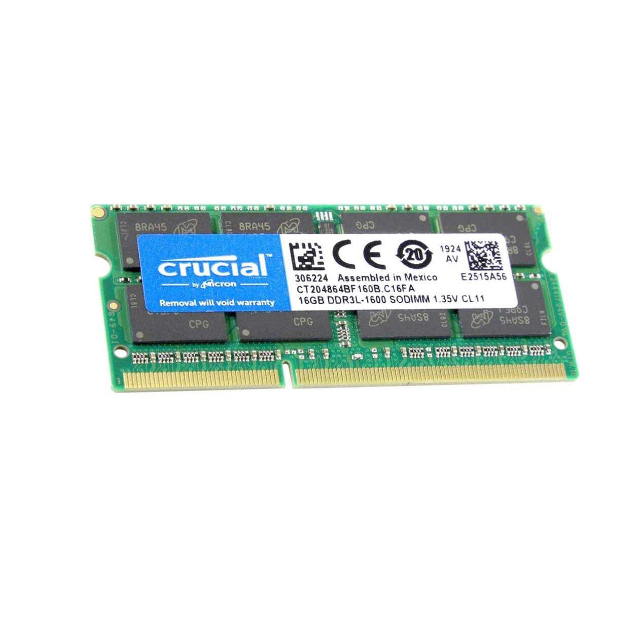 New Crucial 16GB DDR3L 1600MHz PC3-12800 Laptop SODIMM Memory Ram CT204864BF160B