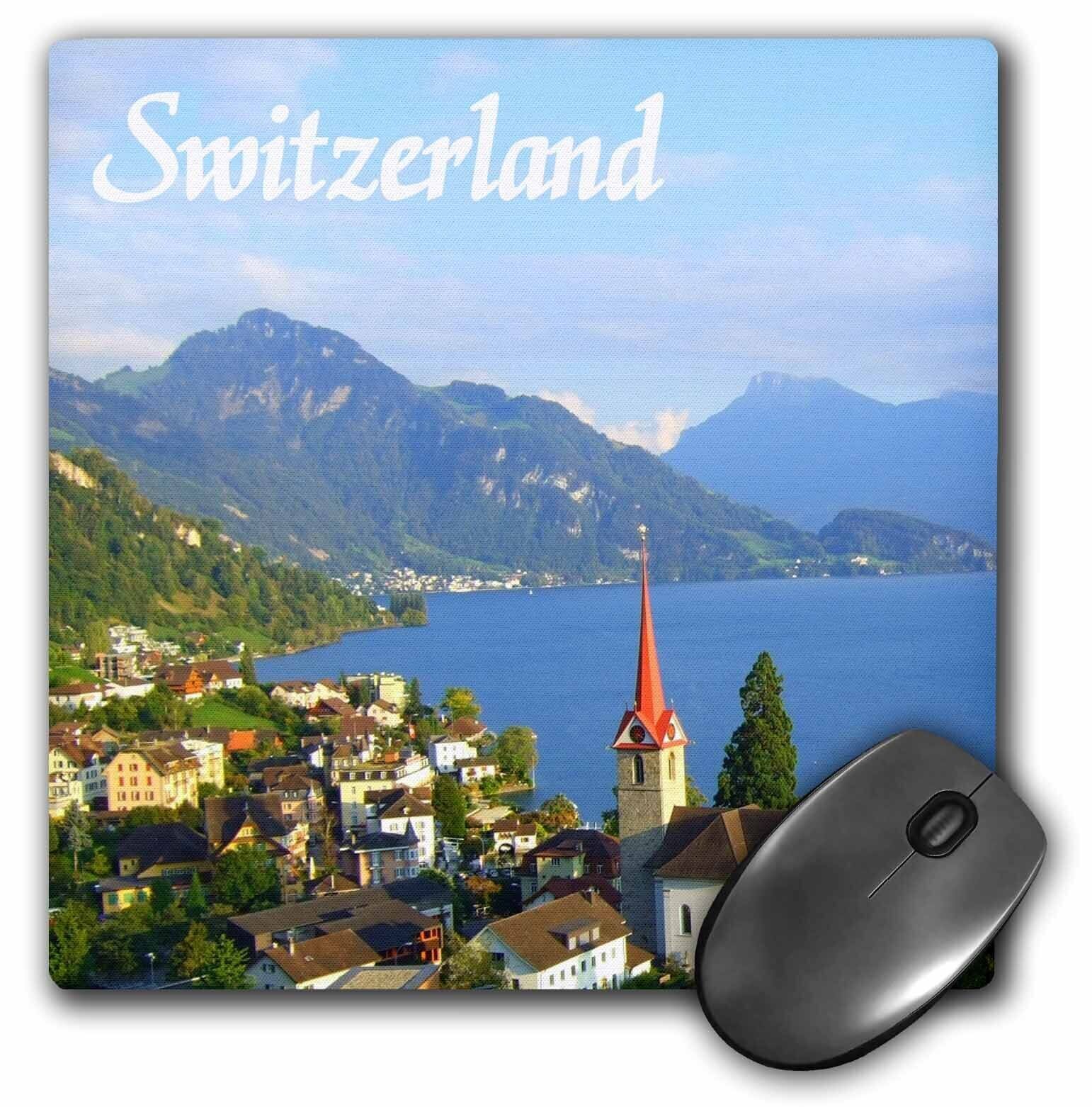 3dRose Switzerland tourist travel souvenir - Swiss landscape photo of pretty lak