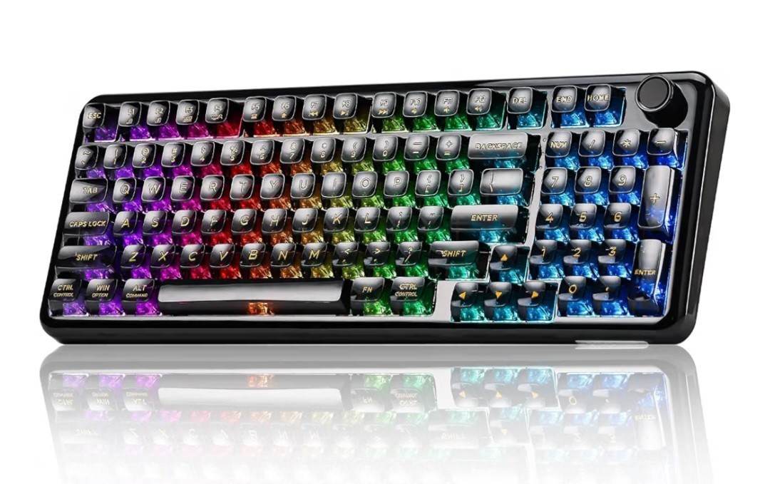 YUNZII X98 QMK/VIA Wireless Mechanical Gaming Keyboard with Knob,Tri-Mode BT5. 1