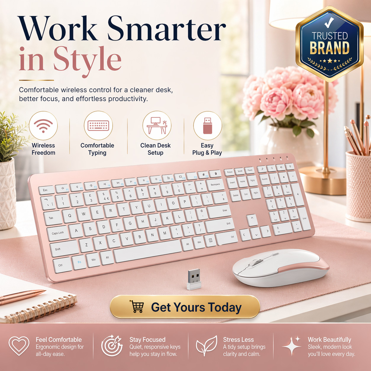 Seenda WGJP-031B Wireless Keyboard and Mouse Combo - Space Gray