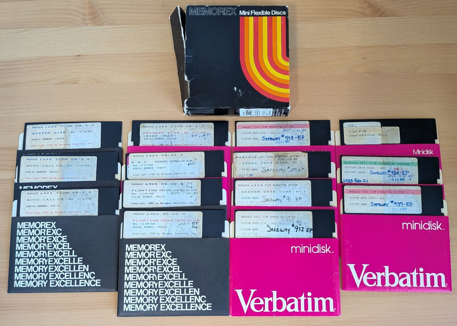 EXTREMELY RARE 14 Floppy Disk 5.25" Margaux 1600/6400 OS Software Vintage UNTEST