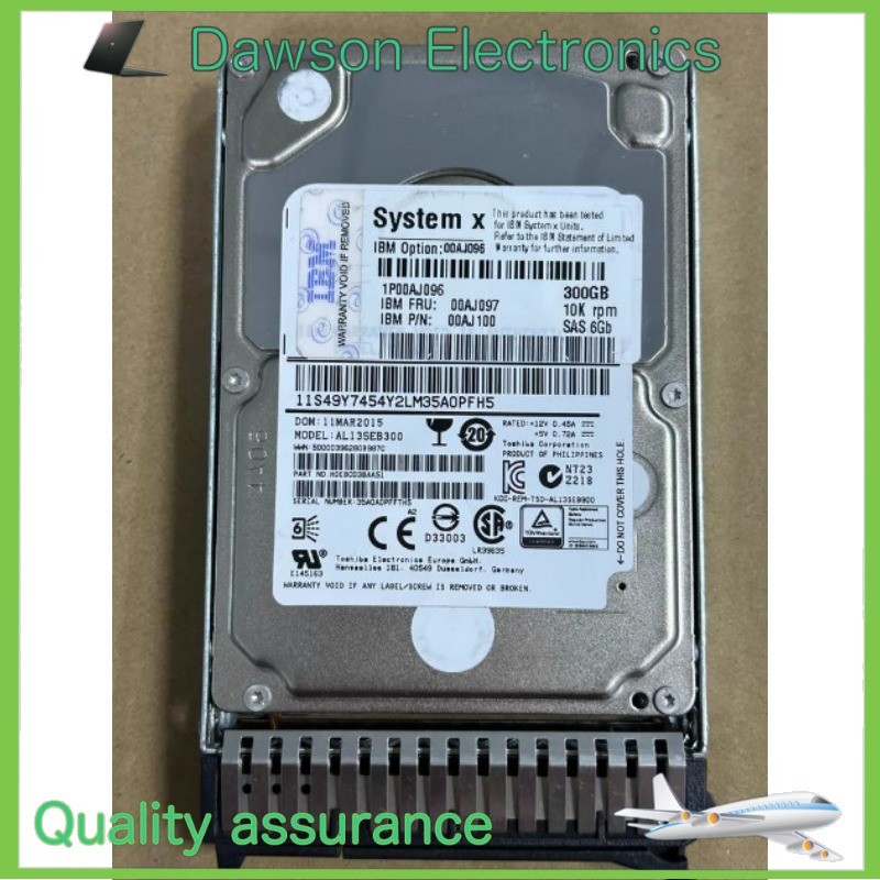 New IBM 00AJ096 00AJ097 300G 10K SAS X3650m5 X3850x6 Hard Drive  Fast Shipping