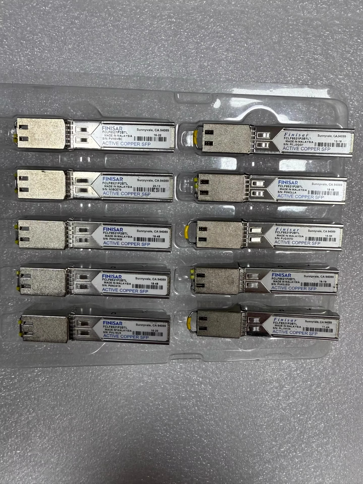 4PCS Finisar FCLF8521P2BTL SFP-1G-T 1000BASE-T SFP Copper RJ-45 Transceiver