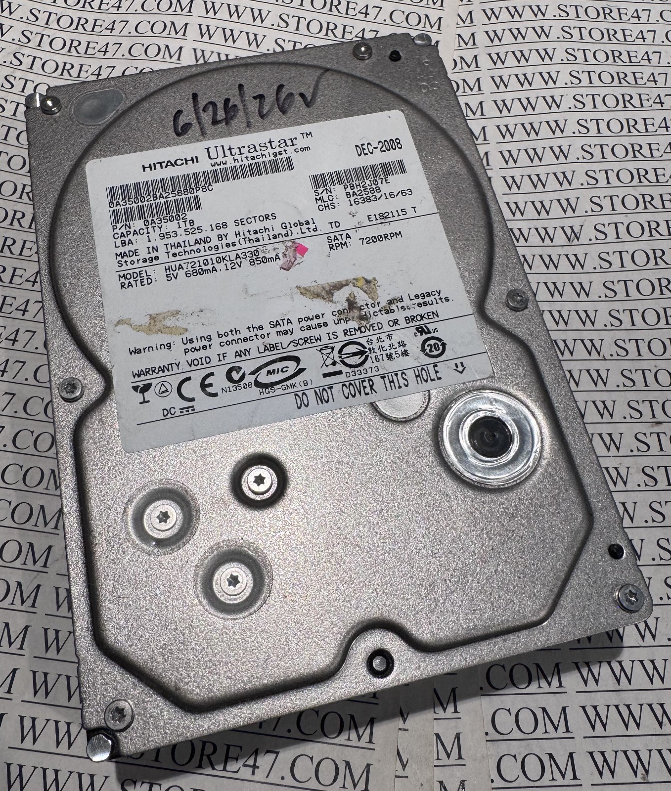 HITACHI ULTRASTAR HUA721010KLA330 1TB SATA DRIVE 7200 rpm 0A35002 3.5"